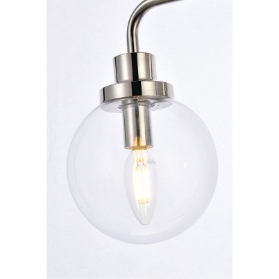 Polished Nickel and Clear Glass 2-Light Bath Sconce