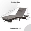 Outdoor Chaise Lounge Chair Set of 2, Wicker Reclining Lounge with Adjustable Backrest & Cushion, Sunbathing Chair for Patio Pool Garden - 3 of 4