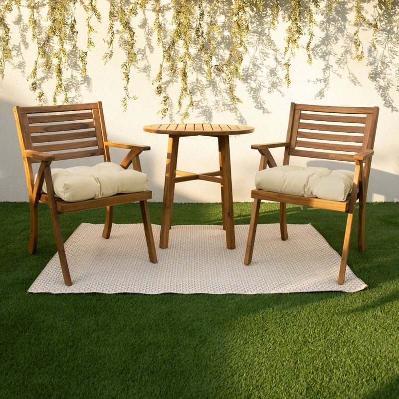 2pc 16" x 16" x 3" U-Shaped Outdoor Tufted Chair Cushions - Sorra Home, 3 of 6
