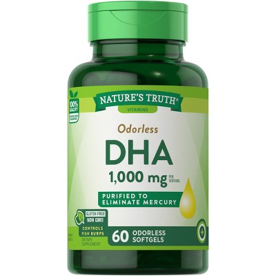 Nature's Truth Odorless DHA Dietary Supplement Softgels - 60ct