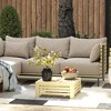 Outsunny 2-in-1 Outdoor Storage Box for Umbrella Base, Coffee End Table, Wooden Patio Umbrella Stand Table - 2 of 4
