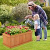 Tangkula Raised Garden Bed Fir Wood Rectangle Planter Box with Drainage Holes Detachable Base Plate Raised Patio Planter Kit Box - 3 of 4