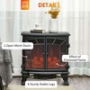 Resenkos 27" Electric Fireplace Heater, Fireplace Stove with LED Flames, Remote Control and Overheating Protection, Black - 3 of 4