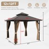 YARDSIGHT Hardtop Patio Gazebo-Outdoor Aluminum Iron Double Roof Canopy Shelter for Garden, Backyard, Deck - 3 of 4