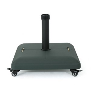 Maggift Square Umbrella Base with 4 Lockable Wheels and 2 Handles, Open Umbrella Maximum Diameter -11ft, Green, 9.6" * 19.65" * 16.3" - 1 of 4