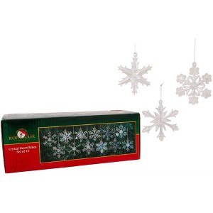 Kurt Adler Glass Ornaments for Christmas Tree, Iridescent Snowflake (Set of 12) - 1 of 1