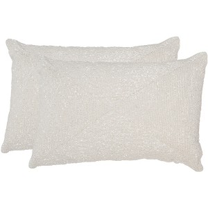 Glitter Pillow (Set of 2) - Sparkling Pearl - 12" x 18" - Safavieh - 1 of 3