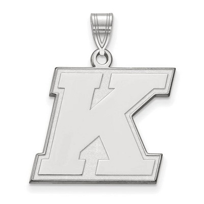 Black Bow Jewelry 10k White Gold Kent State Golden Flashes NCAA Large Pendant