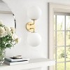 Modern 2-Light Globe Wall Sconce, Brushed Brass Finish with Frosted Glass, Vertical Vanity Light - 3 of 4