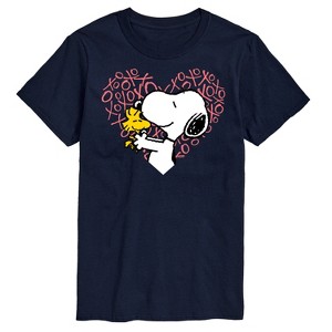 Men's - Peanuts - Snoopy Woodstock Xo Heart Short Sleeve Graphic T-Shirt - 1 of 4