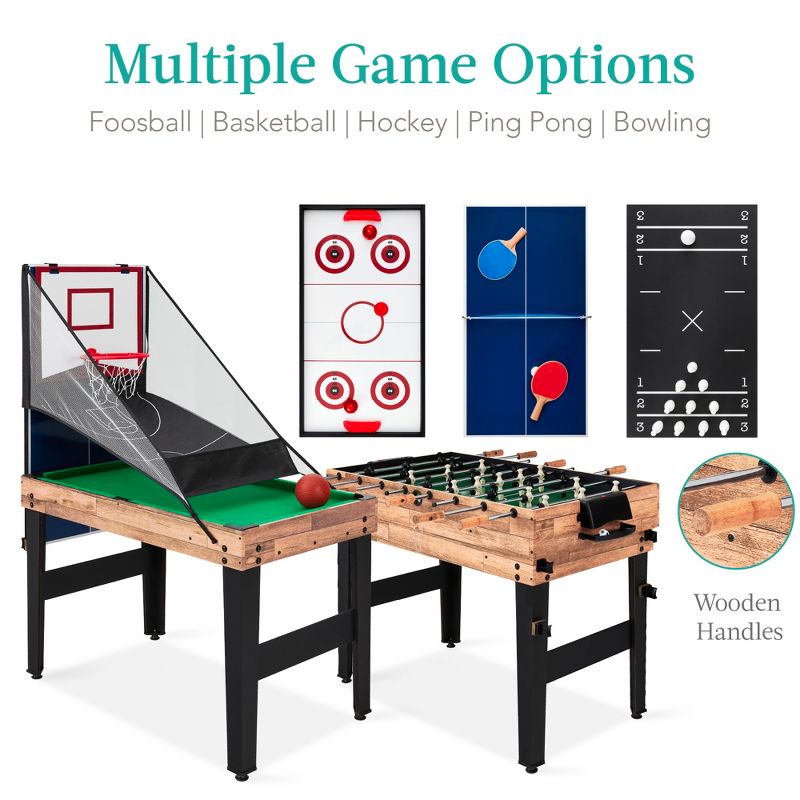 Best Choice Products 13-in-1 Combo Game Table Set w/ Ping Pong, Foosball, Basketball, Air Hockey, Archery, 5 of 11