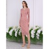 INSPIRE CHIC Women's Floral Lace V Neck Long Sleeve Cocktail Wedding Bodycon Dress - 2 of 4