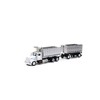 New Ray Kenworth W900 Dump Truck with Twin Dump Body White and Chrome "Long Haul Trucker" Series 1/43 Diecast - 2 of 3