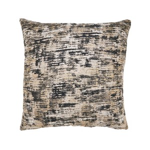 Saro Lifestyle Textured Jacquard Poly Filled Throw Pillow, 20", Black - 1 of 3