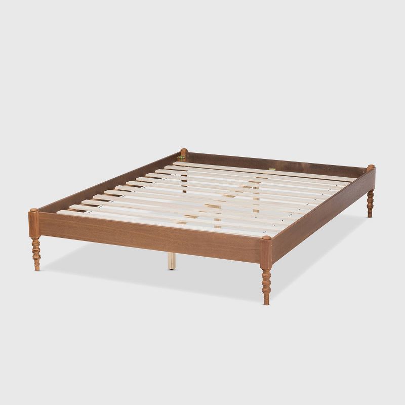 Cielle French Bohemian Wood Platform Bed Frame - Baxton Studio, 4 of 11