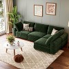 105" Modular Velvet Sectional Sofa, 4-Seat L-Shaped Couch with USB & Type-C Charging, Deep Seat, Plush Pillows, for Living Room or Apartments - 2 of 4