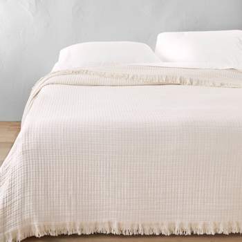 Reversible Textured Cotton Chambray Coverlet - Casaluna™