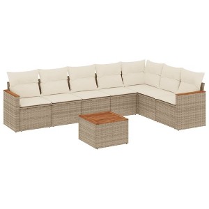 vidaXL Garden Sofa Set Beige - 1 of 4