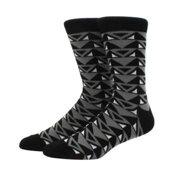 Black and Gray Triangle Socks from the Sock Panda (Men's Sizes Adult Large)