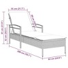 vidaXL Gray Poly Rattan Sun Lounger with Adjustable backrest and Cushion - Outdoor Chaise Lounge daybed for Garden Patio - 3 of 4
