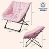 Rabbit Fur Saucer Chair, Folding Comfy Lounge Chair with Metal Frame, Cozy Indoor Foldable Lazy Sofa for Kids, Teens & Adults - 3 of 4