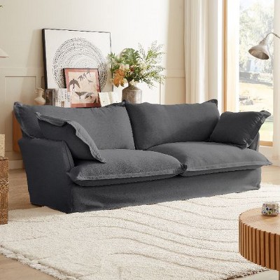 CAVINAS 87.4" Modern Deep Seat Cloud Couch, Comfy Upholstered Sofa with Multiple Large Soft Pillows