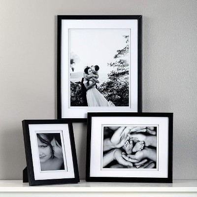 Classic 14x18 Walnut Picture Frame with Double White Mat