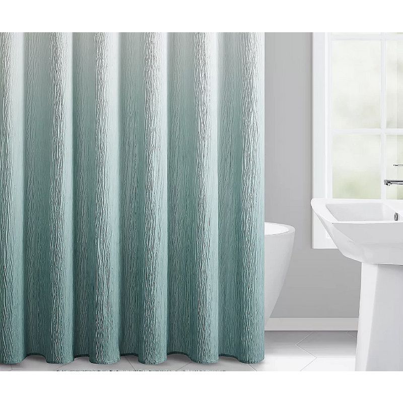 Kate Aurora Spa Essential Aqua Crushed Ombre Fabric Shower Curtain - 72 in. W x 72 in. L, 4 of 6
