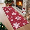 Christmas Washable Area Rug, Non Slip Soft Snowflake Carpet, Low Pile Stain Resistant Bedroom Rug for Living Room, Nursery, Dining - 3 of 4