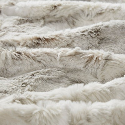Vynxaria Oversized Faux Fur Throw - Luxurious Marble Print & Soft Comfort