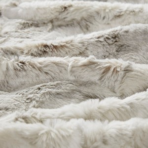 Vynxaria Oversized Faux Fur Throw - Luxurious Marble Print & Soft Comfort - 1 of 4