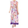 LA LEELA Women's Summer Front Open Holiday Swimwear Coverups Chunky Beach Duster Vacation Beachwear Long Bathing Suit Cardigan M-L Purple, Floral - 3 of 4