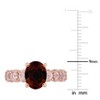 EVERLY JEWELRY | Rose Plated Sterling Silver 3 CT TGW Garnet Morganite Fashion Ring - 4 of 4