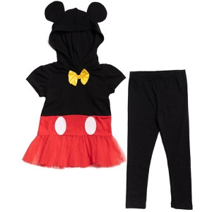 Disney Minnie Mouse Winnie the Pooh Pixar Toy Story Mickey Mouse Girls Cosplay T-Shirt Dress and Leggings Outfit Set Little Kid to Big Kid - 1 of 4