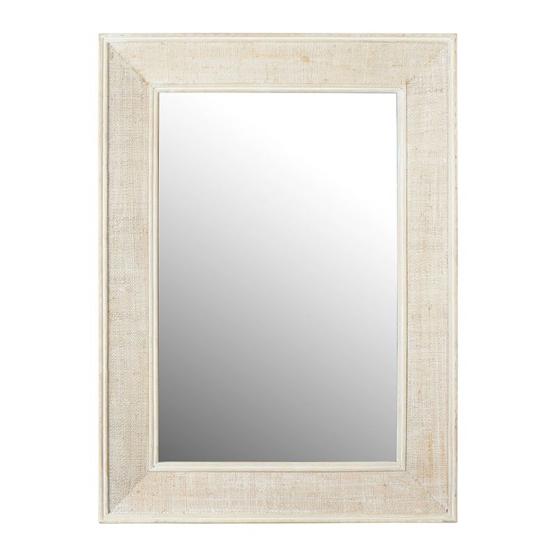 Rectangle Wall Mirror with Rattan Detail White - Storied Home, 1 of 7
