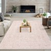 Vintage Soft Floral Print Area Rugs Machine Washable Throw Carpet for Home Office - 2 of 4