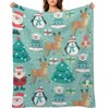 DSANE Christmas Pattern With Penguin Christmas Throw Blanket Soft Fleece Christmas Blanket Cozy Flannel Throw for Couch Bed - 2 of 4