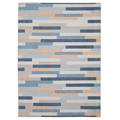 2'x3' Maldon Washable Outdoor Rug Ivory/Blue - Linon