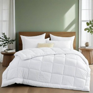 Peace Nest All Season White Down Alternative Duvet Comforter Insert with Jacquard Cover - 1 of 4