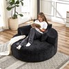 NicBex Modern Round Corduroy/Chenille Sponge Single Sofa with Back Cushion & Pillows,Fluffy Sleeper Chair for Living Room,Bedroom - 2 of 4