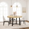 47" Round Industrial Dinner Table for 4 to 6, Circle Wooden Kitchen Table with Sturdy Metal Frame & Rustic Finish for Dining Room, Kitchen - 4 of 4