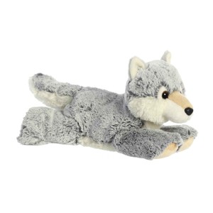 Aurora Medium Winter Wolf Flopsie Adorable Stuffed Animal Gray 12" - 1 of 4