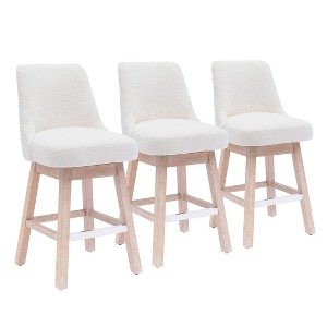 WestinTrends 26" Upholstered Swivel Counter Height Bar Stools (Set of 3) - 1 of 3