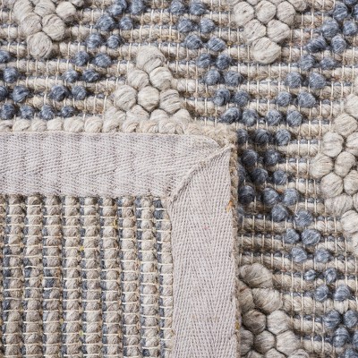 Handwoven Gray Square 6' Wool & Viscose Mosaic Rug