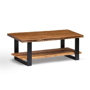 Alaterre Furniture 48" Alpine Natural Brown Live Edge Large Coffee Table Metal And Wood - 1 of 4