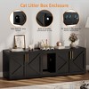 Cat Litter Box Enclosure,Hidden Litter Box Furniture for 2 Cats, Wooden Litter Box Enclosure Furniture,Side End Table, TV Stand - 3 of 4