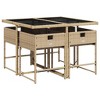 vidaXL Patio Dining Set with Cushions Table and Chairs Outdoor Poly Rattan - Beige Glass 4 Items - 4 of 4