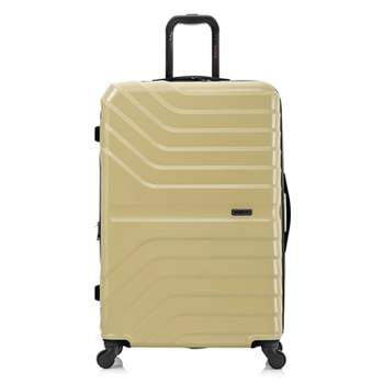 InUSA Aurum Lightweight Hardside Large Checked Spinner Suitcase - Champagne