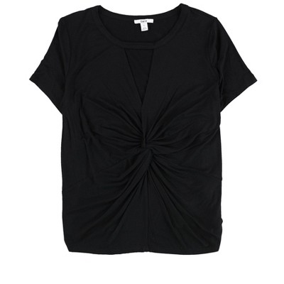 bar III Womens Twist Front Embellished T-Shirt