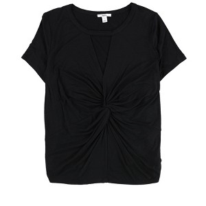 bar III Womens Twist Front Embellished T-Shirt - 1 of 2